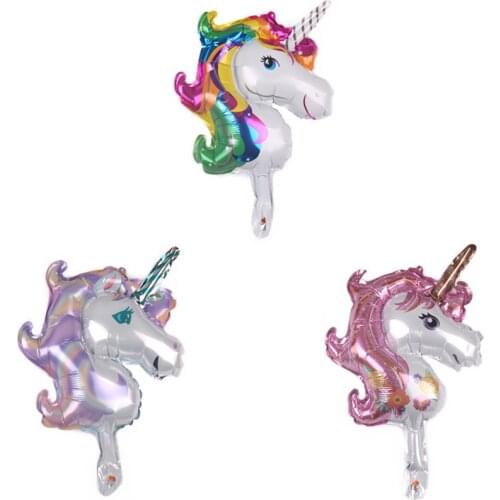 3pc Mini Cartoon Unicorn Aluminum Foil Balloon Mix For Party Decoration