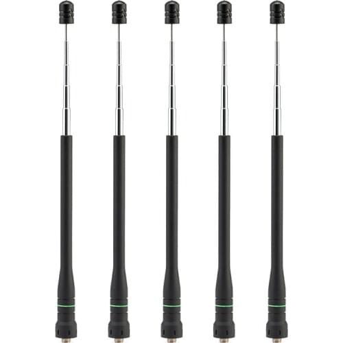 5Pcs ABBREE AR-775 Telescopic SMA-Female Dual Band Antenna VHF/UHF 144/430MHz For Baofeng Radio UV-5R UV-82 Plus Walkie Talkie
