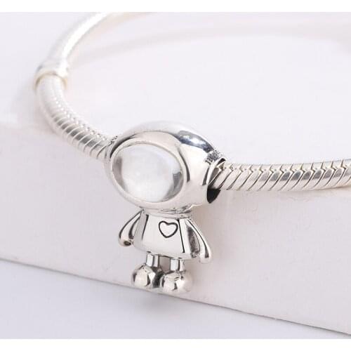 925 Sterling Silver Aviation Astronaut Pendant Charm Bracelet DIY Jewelry Making For Original Pandora Accessories