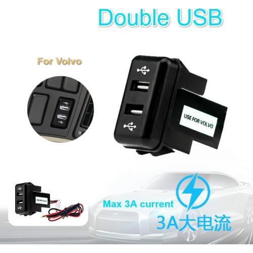 24V Dual USB Car Charger 5V 2.1A/2.1A Dual USB Power Socket for Smart Phone Ipad Iphone Use for VOLVO FH FH12