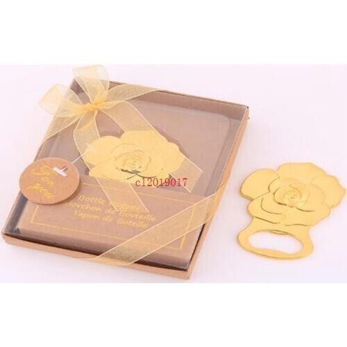 Free shipping European wedding ceremony, wedding return, hand gift, gold rose bottle opener