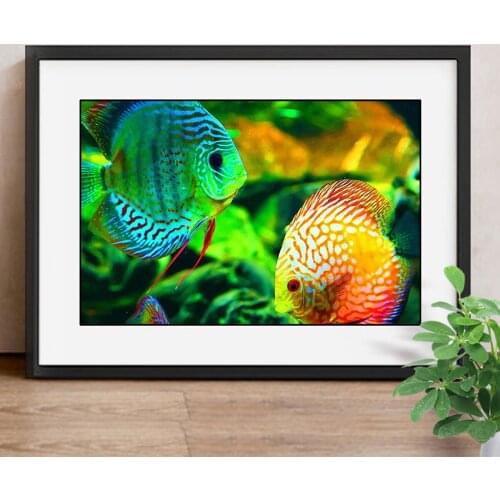 DIY Mosaic Diamond Embroidery Diamond Painting Fish Cross Stitch Animals 5D Full Drill Decoration Home Gifts