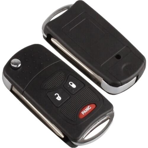 3 Button Remote Folding Flip Key Shell Case For Chrysler For Jeep For Dodge Ram 1500 Caliber Nitro Ram 2500 Ram 3500 Fob Car Key