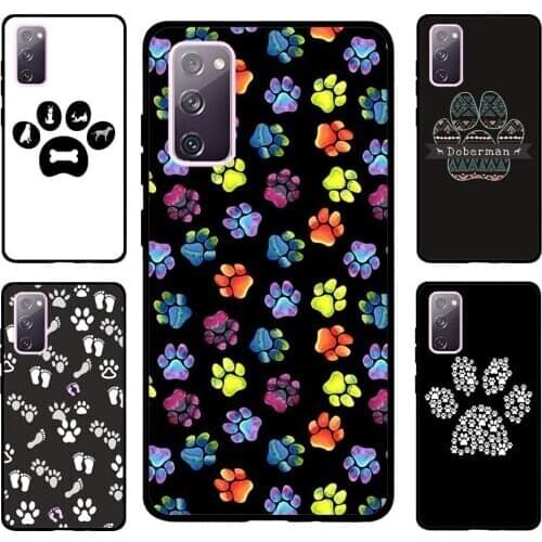 Dog foot print Paw Colorful Pattern For Samsung S20 FE S8 S9 S10 S10e S21 Case For Galaxy Note 20 Ultra Note 10 Plus Coque