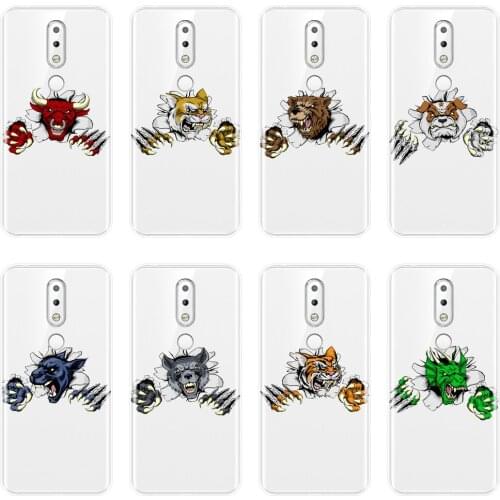 Phone Case For Nokia 7.1 6.1 5.1 3.1 2.1 Plus Soft Silicone Funny Animal Bear wolf Dog Back Cover For Nokia 7.1 6.1 5.1 3.1 2.1