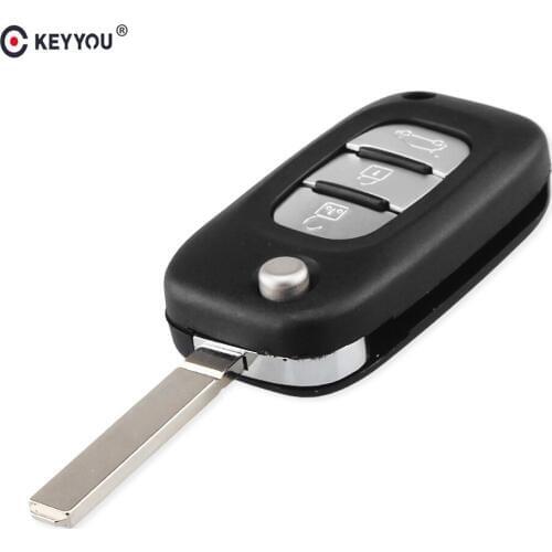 KEYYOU 2/3 Buttons Car Remote Key Case Cover Flip Fob Folding Uncut Blade Shell for Renault Fluence Clio /Megane /Kangoo Modus