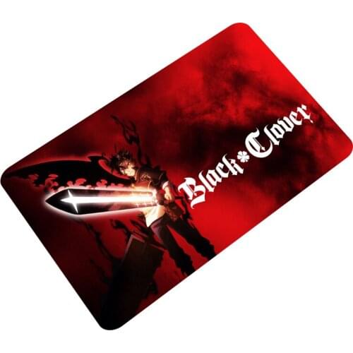 Japanese Cartoon Black Clover Print Home Doormat Insole Kitchen Carpet Indoor Welcome Bathroom Anti-slip Floor Mats