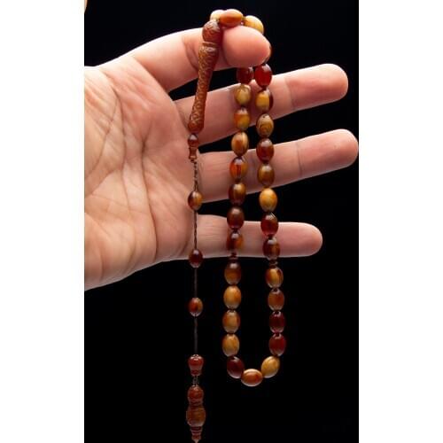 Islamic Tasbih Muslim Rosary Beads 33 Prayer Rosary For Men Bracelet For Men Accessory amber oltu amber stone Handmade Turkey