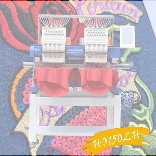 China 10 years service ! Two head embroidery machine sewing multi function shoes belt bag cap garment flat uniform embroidery