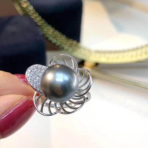 New 925 Silver Ring Mounts Finger Ring Adjustable Resizable Findings Component Jewelry Parts Fittings Accessories for Pearls