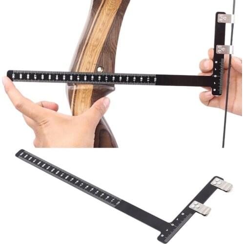 N0HA Bow Square Archery L-Shape Ruler Measurement Archery Tools Aluminum Alloy Recurve Bow Compound Bow Black Color
