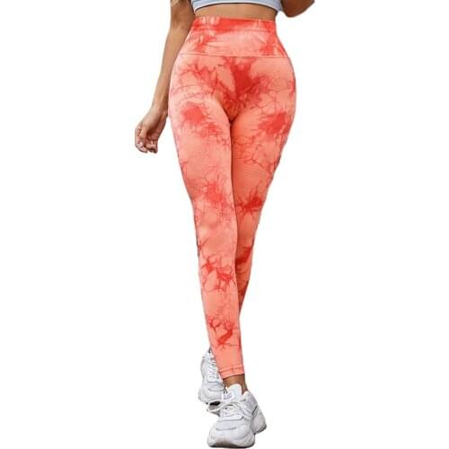 Black tie dyed tight quick dry printed pants running Capris blue printed yoga leggings scrunch butt seamless leggings