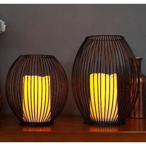 Metal Iron Candle Holder Stand Cage Candlestick Hanging Lantern Home Decor Gifts
