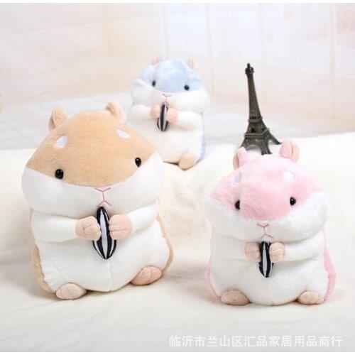 Cartoon girl heart kawaii plush doll hamster eating sunflower seeds girl food toy mouse cute anime plush pillow healing gift