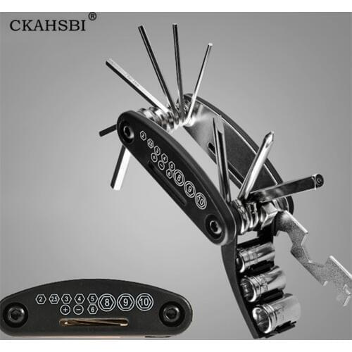 CKAHSBI 16 in 1 Multifunction Bicycle Repair Tools Kit Hex Spoke Cycling Screwdriver Tool MTB Mountain Cycling Bike Repair Tool