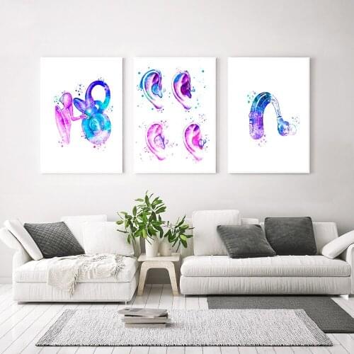 Wall Art Canvas Painting Binaural Aids Ear Structure Prints Nordic Posters Home Decoration Picture Research Office Home Decor