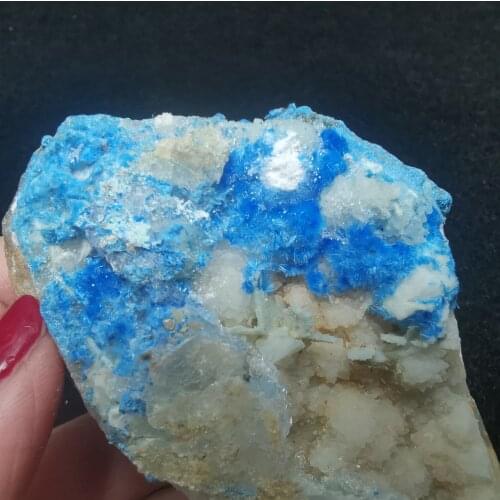 192.8gNatural blue sky velvet and quartz symbiotic mineral specimen original rock crystal quartz gem home decoration Teaching