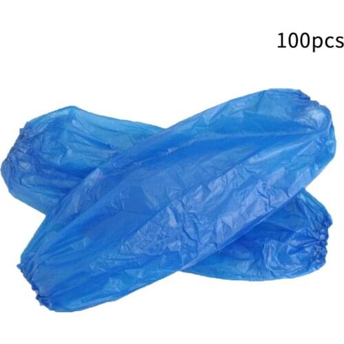 Non Toxic Protective Arm Durable Plastic Hotel Sleeves Cover Elastic Waterproof Cleaning Disposable100 Pcs