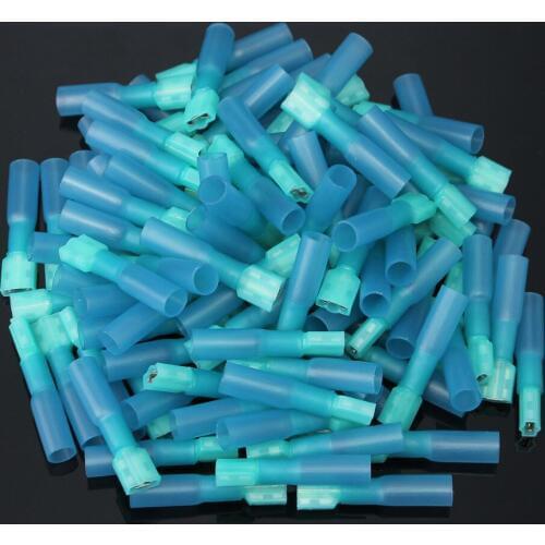 New high-quality 6.35mm 1/4 "shovel blue 16-14AWG nylon insulated terminal crimp with copper sleeve connector terminals