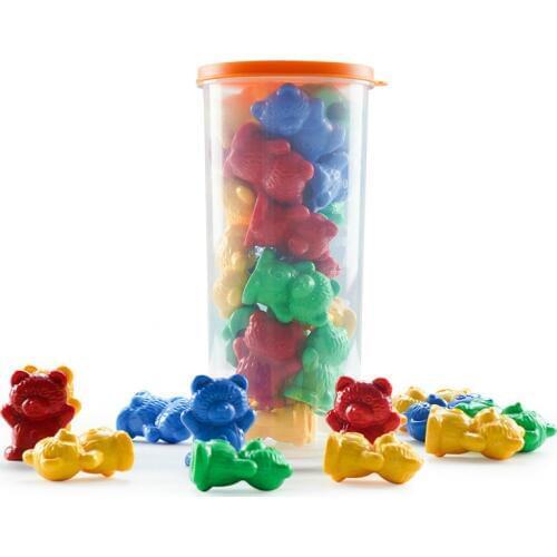 60 Pcs Counting Bears Montessori Educational Tweezers Matching Bear Toys for Children Toddlers Color Sorting Learning Materials