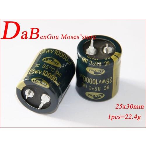 25v 10000uf +/- 20% Capacitance 100% Original New Audio Electrolytic Capacitor Radial 25x30mm 2pcs