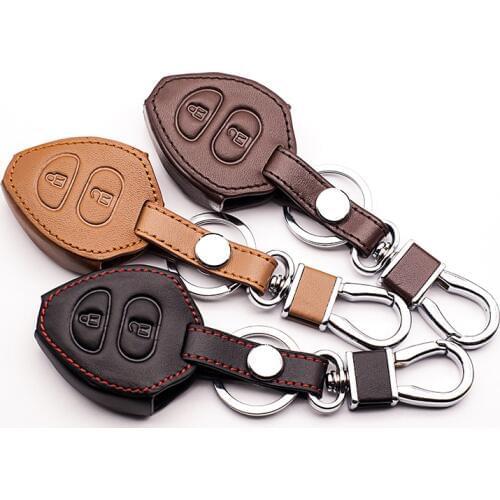 Hot sale Leather Case For Toyota Corolla Rav4 Yaris Avensis / Prado Car Key Wallet Car Styling 2 buttons remote starline a91