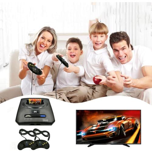 Retro 16Bit TV Video Arcade Game Console Joystick For SEGA Compatible Machine 246 In 1 Game Cassette Card Dual Wired Gamepads