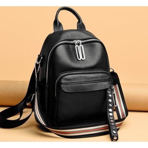 Genuine Leather Backpack Fashion Women Soft Leather Backpacks First Layer Cowhide Female Book Bag High Quality Travel Backpacks