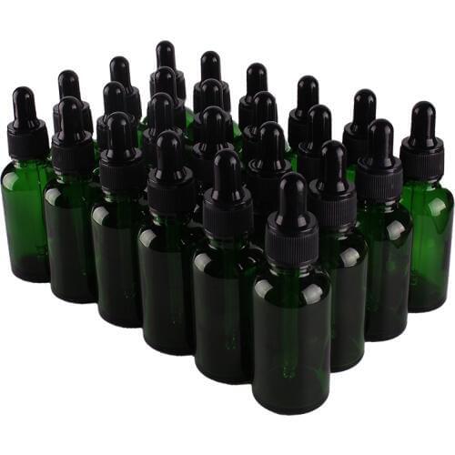 24pcs 30ml 1OZ Empty Green Glass Dropper Bottle with Pipptte for essential oils aromatherapy liquid