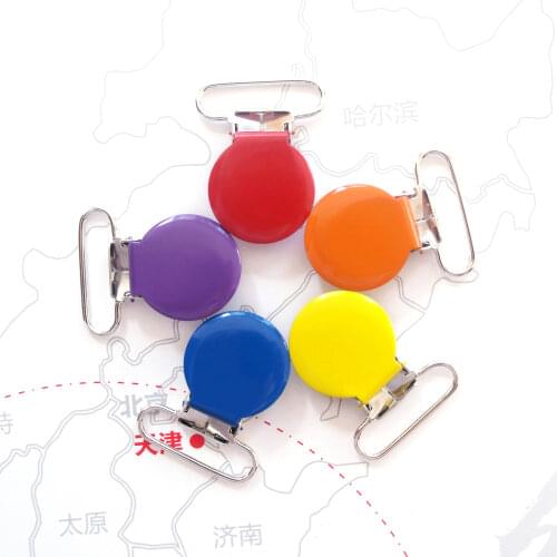 Sutoyuen 100pcs/lot Metal Round Top Suspender clip wholesale Pacifier Clip Chupete \ Pacifier Holders Suppliers&Manufacturers