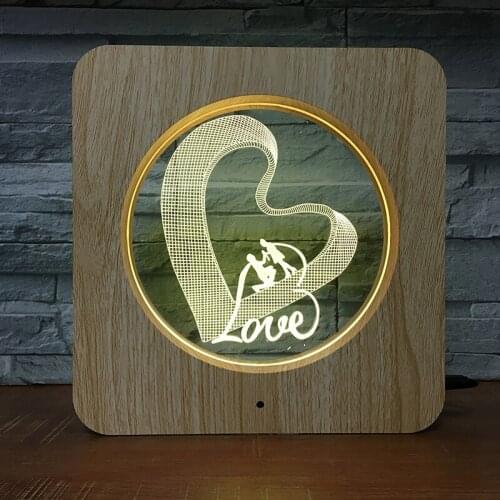 Lovedesign 3D LED Wooden Grain Night Light DIY Customized Lamp Table Lamp Kids Birthday Colors Gift Home Decor DropShipping
