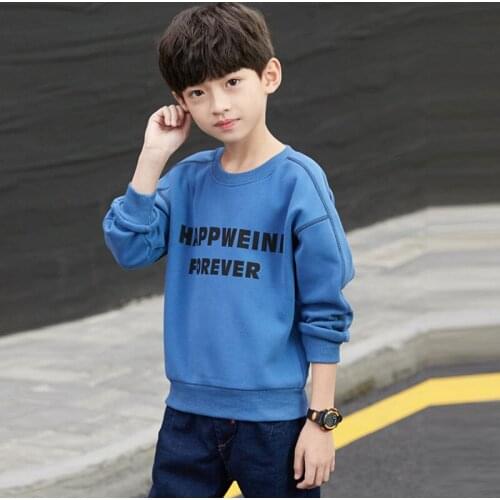 Boys long-sleeved hoodie sweater new spring and autumn big virgin base shirt jacket