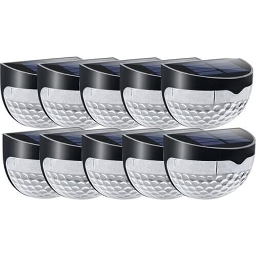 10 Pcs Solar Power Lamp Outdoor Lights with 6 LEDs Light Garden Yard Front Door Lighting