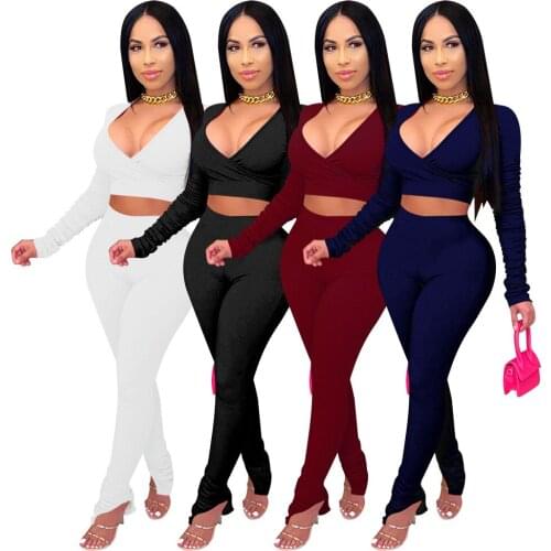 S-XL fall 2021 clothing two piece set women long sleeve top and pants suits tracksuit 2 piece sets for womens fashion outfits