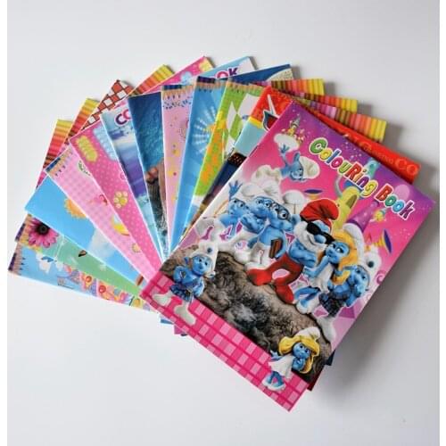 12PCS/LOT English ColouRing book & sticker Book Children cartoons Graph coloring books 12 Types Books Ramdom delivery