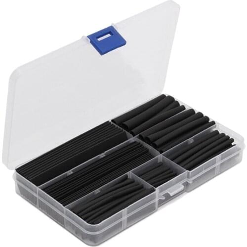 150Pcs Wire Black Case Set Heat Shrink Tubing Wrap Tube Assorted Sleeves