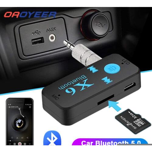V5.0 Wireless Bluetooth 5.0 Receiver Car Kit Stereo Music 3.5mm AUX Audio Handsfree Adapter With Mic Dongle For HeadphoneSpeaker