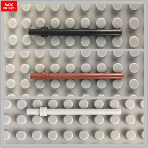 20pcs/lot MOC Bricks Brown & Black & Light Gray Bar 6 with Thick Stop Fit with 63965 DIY Building Blocks Toys kids gifts