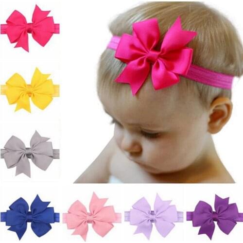 20 Pieces Baby Girls Hairband Set Infant Boutique Wave Hair Flower Headband HairBow Band Wholesale Hair Accessories Color mixing