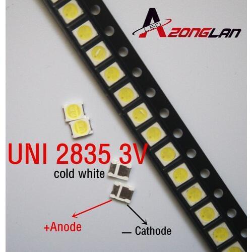 500PCS UNI LED Backlight High Power LED 1W 3V 1210 3528 2835 Cool white LCD Backlight for TV TV Application MSL-628KSW
