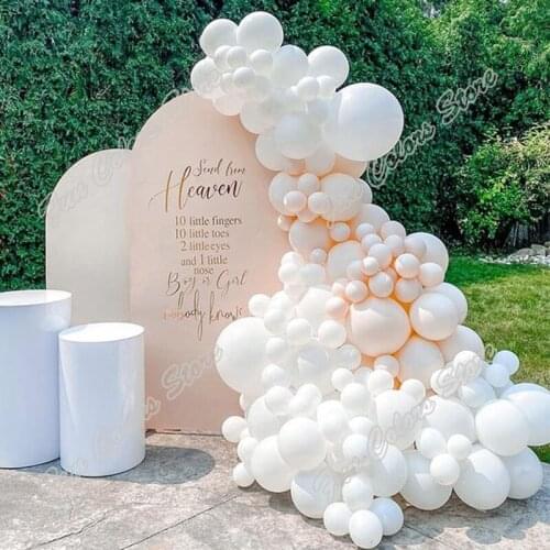 157pcs White Wedding Birthday Party Backdrop Baby Shower Black Holiday Event Decoration Welcome Golden Balloon Garland Arch Kits