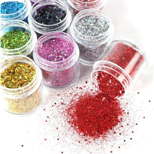 10ml Sparkly Holographic Glitter Resin Fillings Sequins Jewelry DIY Resin Mold Decorations Nail Art Glitter Sequins Shiny Flakes
