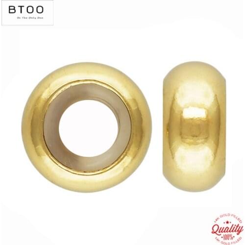 Real 14K Gold Filled Stopper Beads 5MM/7MM Gold Silicone Beads for Jewelry Making Handmde DIY Accessories Gold Jewelry Findings
