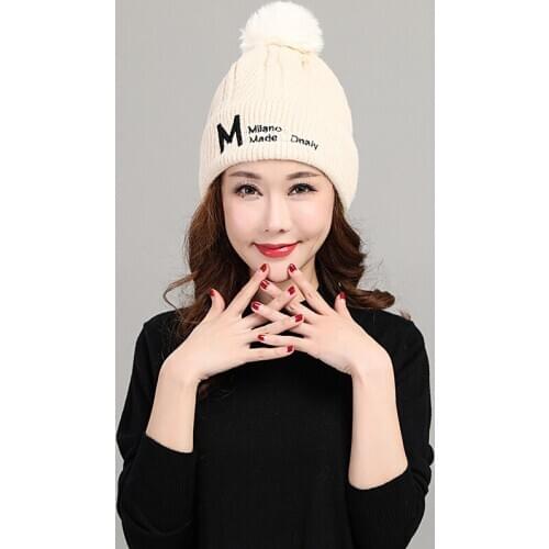 DANKEYISI Pure Color Warm Hat Winter Cute Pom Hat For Women Men Hat Knitted Beanies Cap Hat Thick Women Skullies Beanies
