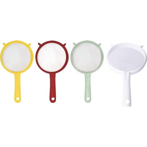 Handheld Plastic Screen Mesh Tea Leaf Strainer Flour Sieve Colander Reusable Handheld Colander Kitchen Accessories