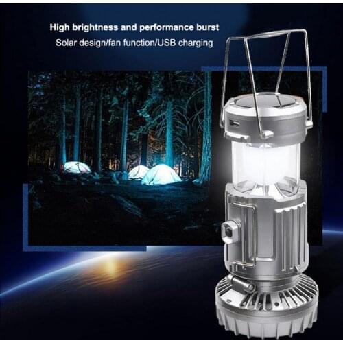 Solar Electric Fan Life Waterproof Panel Charging Double Switch Barbecues Camping Solar Electric Fan for Climbing