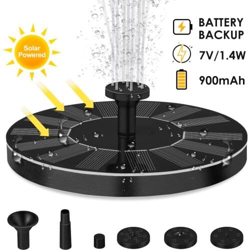 7V 1.4W Solar Power Fountain Pump Floating Fountain Garden Fountain 2021 Solar Water Fountain Pump Multi-Purpose Bird Bathtub