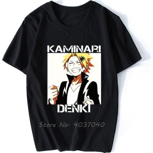 Men t-shirt Kaminari Denki tshirt Women t shirt Men Cotton Tshirt Hip Hop Tees Tops Streetwear