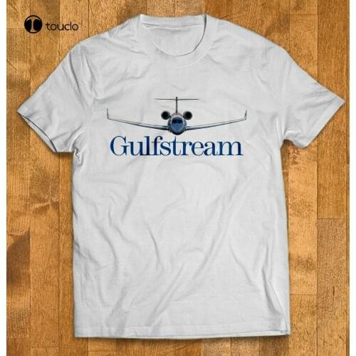 Gulfstream G 500 Aircraft Aviation Logo MenS T Shirts Black & White Color Tee Shirt
