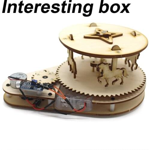Voice control carousel No.1 maker design voice auto sensing model toy DIY technology small production